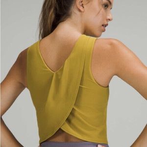 Lululemon Women’s Nulu Twist Back Yoga Tank in Auric Gold